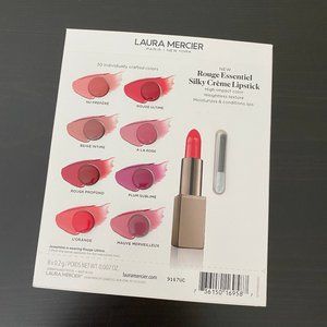 Laura Mercier Rouge Essentiel Silky Creme Lipstick Sample Card (8 shades)
